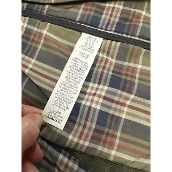 LL Bean Womens XS Quilted Riding Jacket Black Snap Full Zip Plaid Lined Collar - Picture 6 of 6